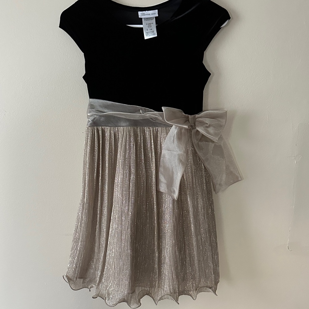 Bonnie Jean Black and Gold Formal Dress